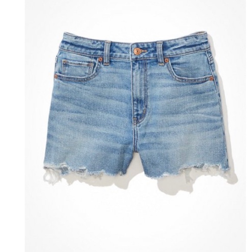 AE stretch denim mom shorts